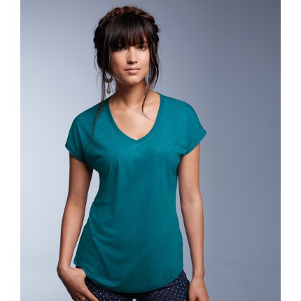 Anvil Ladies Tri-Blend V Neck T-Shirt 