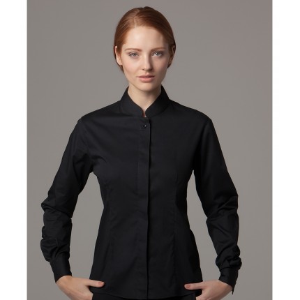 Kustom Kit Bargear® Ladies Long Sleeve Mandarin Collar Shirt