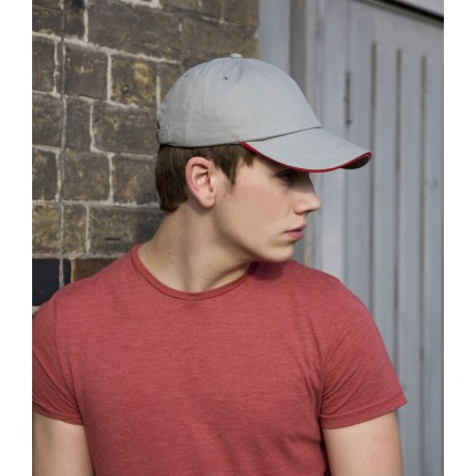 Result Low Profile Heavy Brushed Cotton Cap With Sandwich Peak