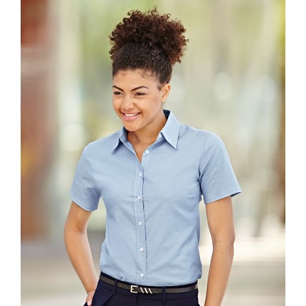 Fruit of the Loom Lady Fit Short Sleeve Oxford Shirt