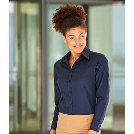 Fruit of the Loom Lady Fit Long Sleeve Oxford Shirt