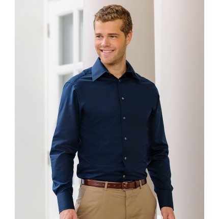 Russell Collection Long Sleeve Tencel Fitted Shirt